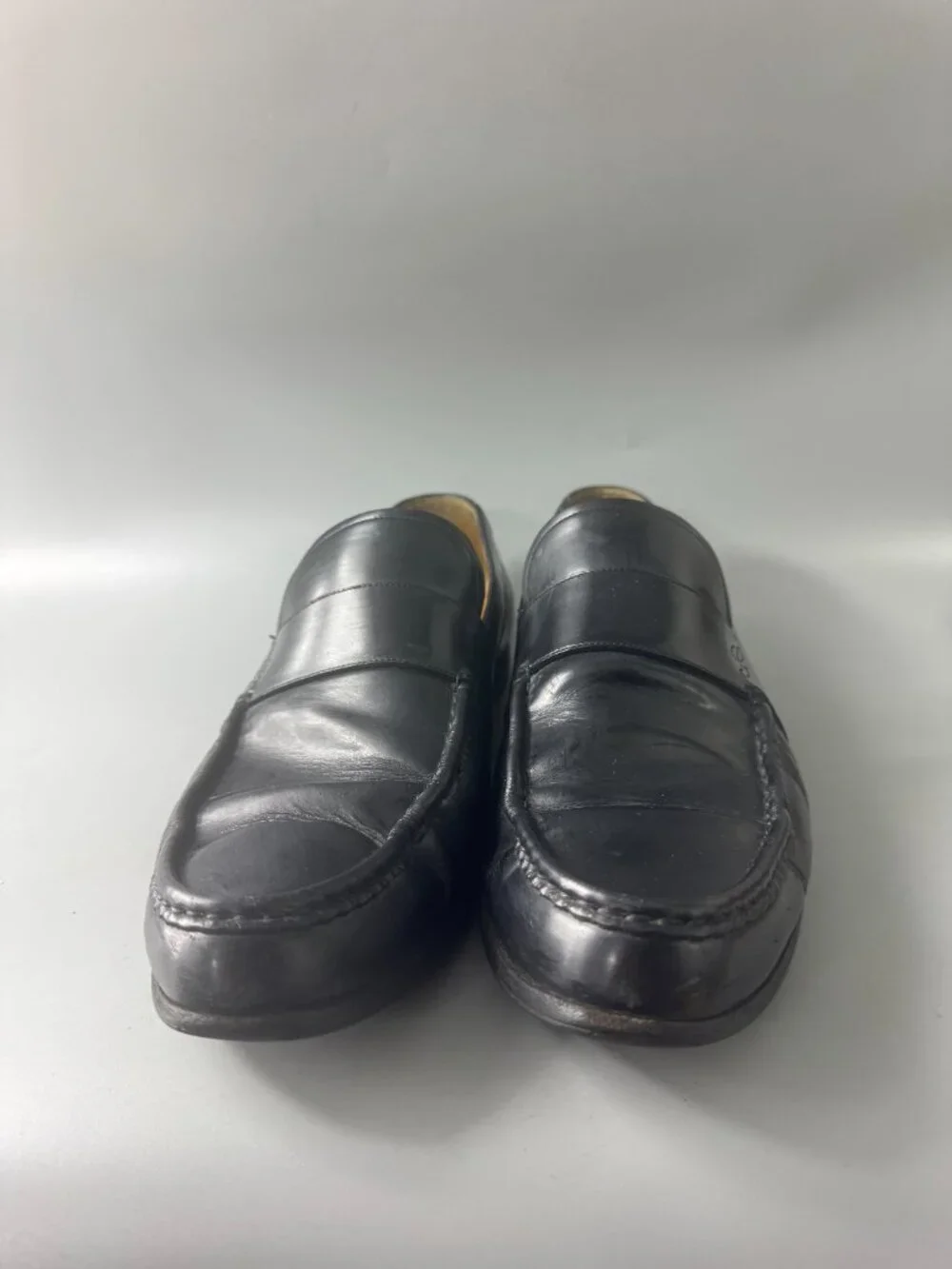Gucci Men's Black Patent Leather Made Italy Slip On Penny Loafers, Size 11